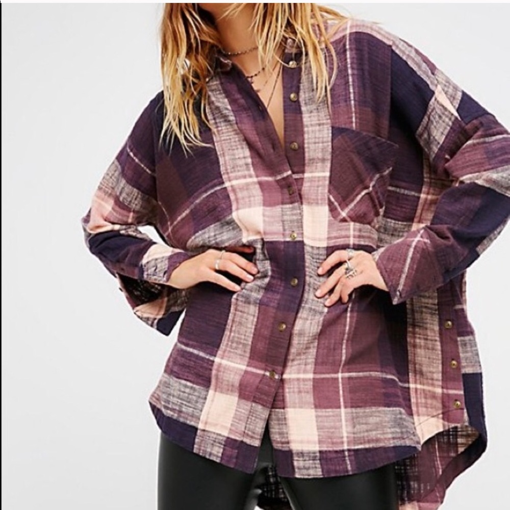 Free People plaid tunic